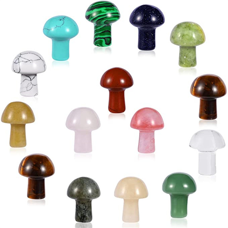 wholesale healing natural crystal amethyst rose quartz stone mushroom gemstone 2cm mushroom