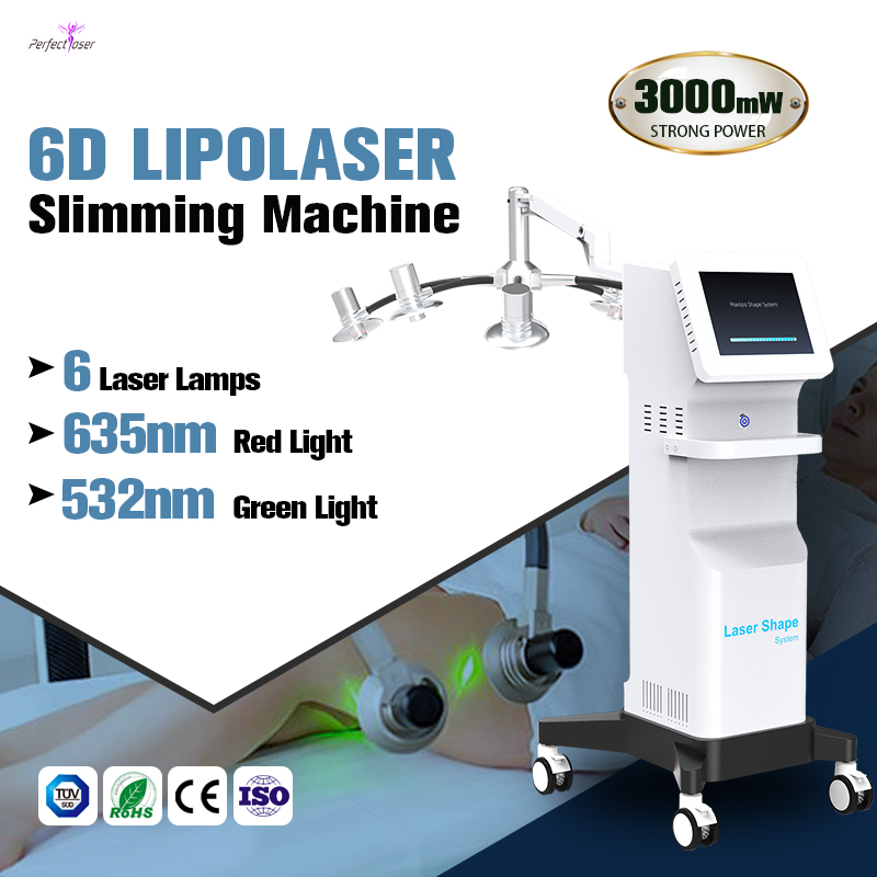 Oem 6d Lipolaser, неинвазивный, не повреждает форму тела, похудение, 635 нм, красное легкое удаление жира, потеря веса, 6d Lipo лазерная машина