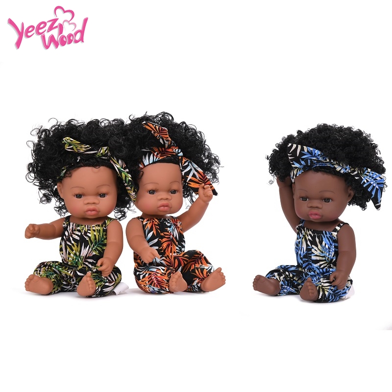2020 черный reborn baby doll афро волос 35 см 14 дюймов Куклы новорожденных полный силиконовые детские игрушки для девочек черные куклы афроамериканцев