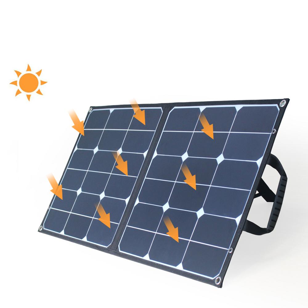 Sunpower 40 Вт 60 Вт 80 Вт 100 Вт 120 Вт 130 Вт Складная солнечная панель для мобильных телефонов и ноутбуков с двойным выходным напряжением