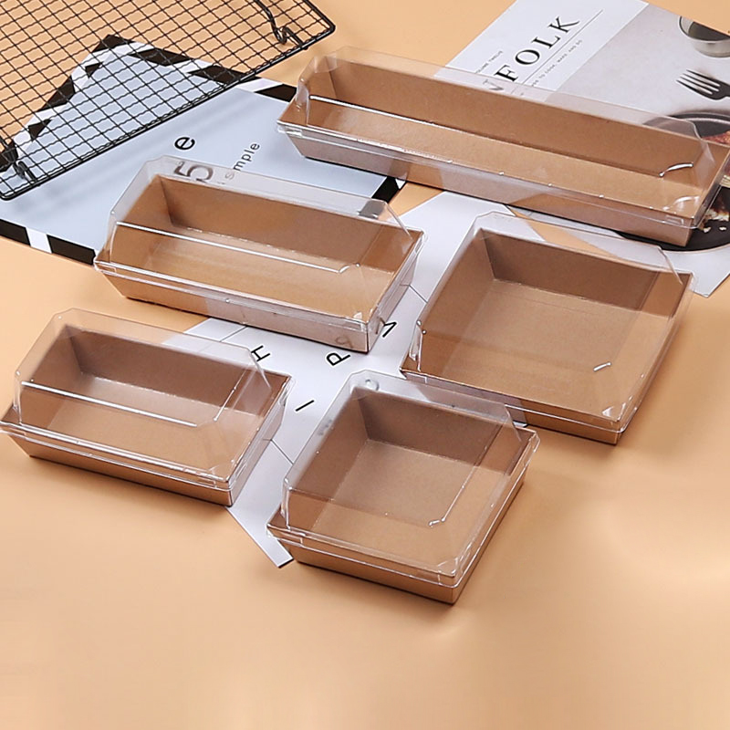 Wholesale Thickened Food Grade Material Kraft Paper Sandwich Hot Dog Bread Packing Boxes Bakery Food Cake Packing Boxes