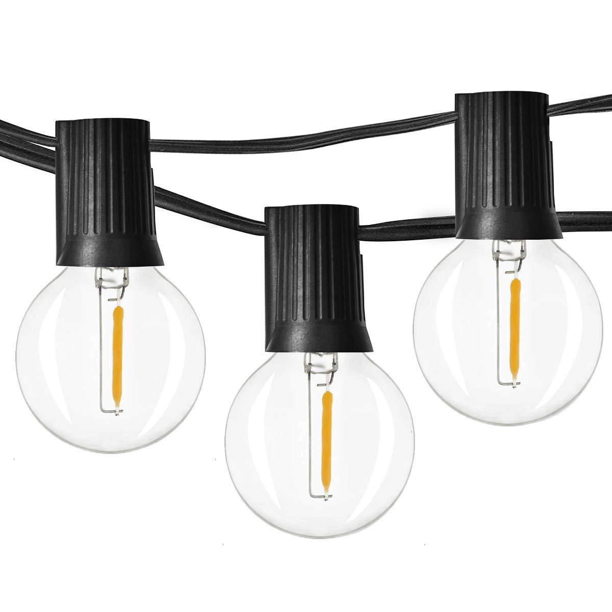 Уличная Водонепроницаемая Рождественская гирлянда G40 25 LED с круглыми лампочками 25 футов, сертификация CE, IP44, для свадьбы, патио, сада, отеля