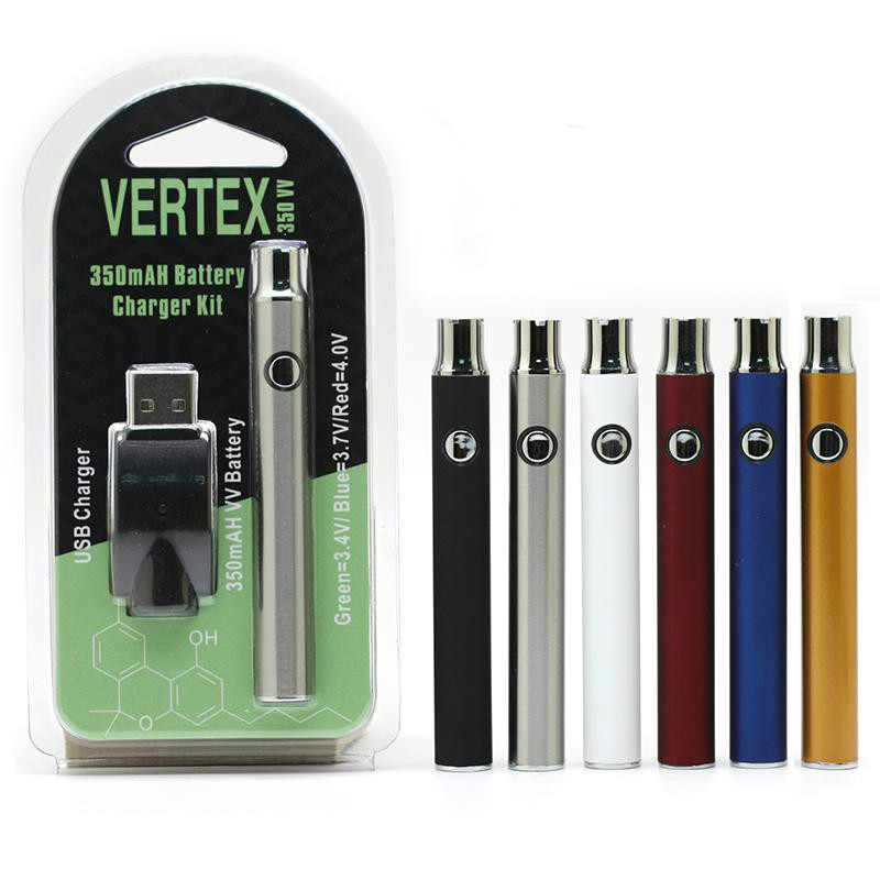 Новейшая батарея 510 350 мАч с переменным напряжением Vertex CBD, аккумуляторная батарея предварительного нагрева, комплект тонких батарей