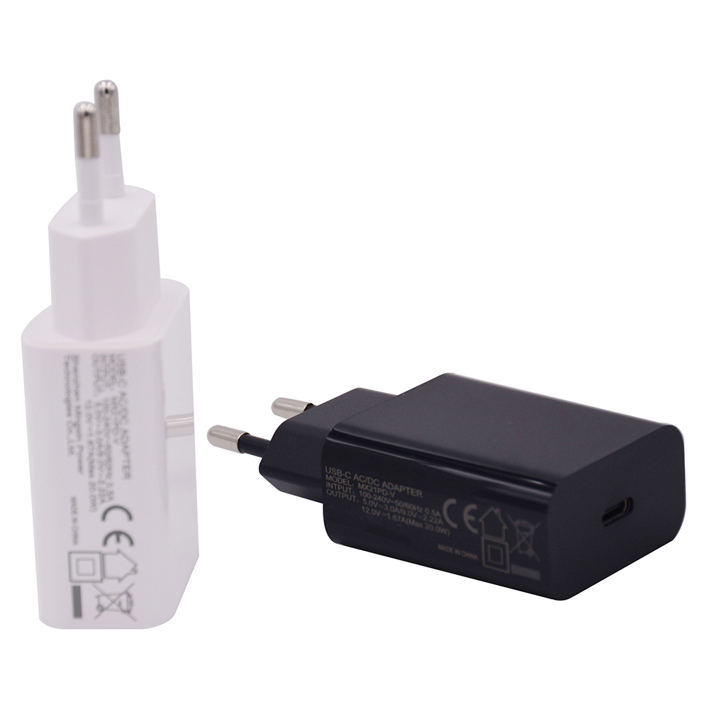 Одно зарядное устройство Usb c 5V 3A или 9V 2.22A 20W PD с сертификатом CE для Iphone 12