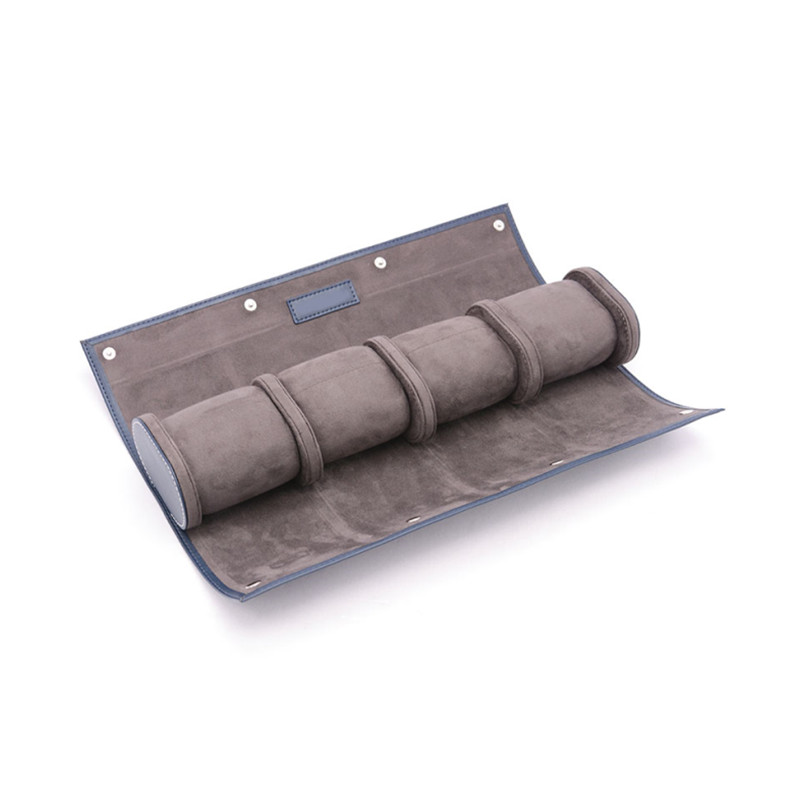 Custom Genuine Leather Travel 4 PCS Watch Roll Pouch Case For Men