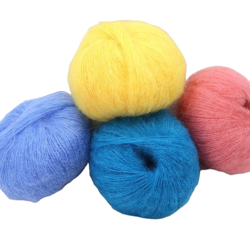 2023 New Best Mohair Fancy Yarn 25% Imported Wool, 65% Mohair, 10% Cashmere Mohair Sweater Knitting Yarns