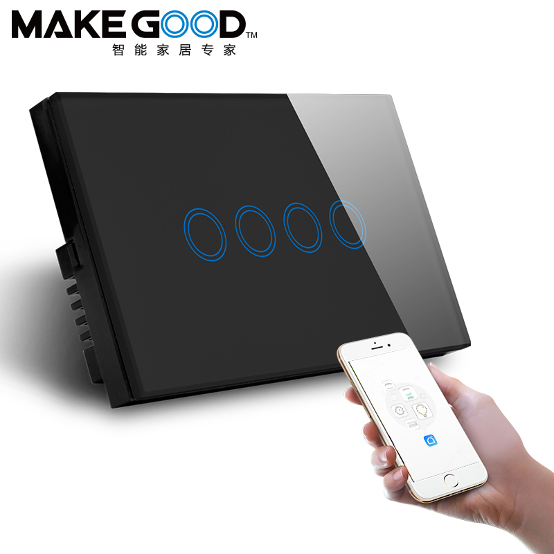 AU/US standard Smart WiFi Switch 4Gang Touch Zigbee Switch With SAA Certificate Compatible Alexa and Google Home