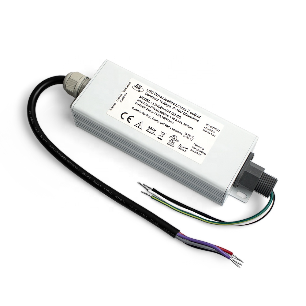 Es Ce Ul переменного/постоянного тока, постоянное напряжение 24v 4.2a 100w 1-10v затемнения светодиодный драйвер
