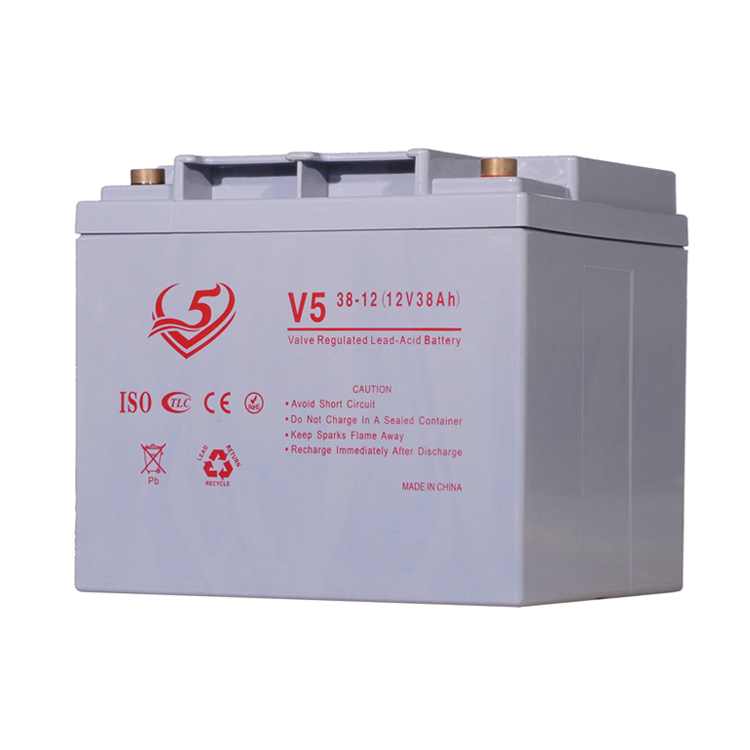 Manufacture Free Maintenance New Arrival V5 Hot sale Rechargeable inverter ups sealed lead acid battery 12v38ah