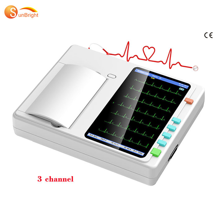 12 lead sun-7031 цифровая компактная портативная 3 канала ЭКГ система медицинская машина