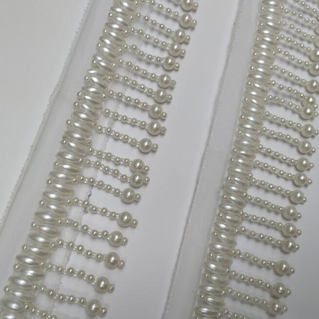 5.5cm handmade black and white beaded pearls rhinstones trimmings