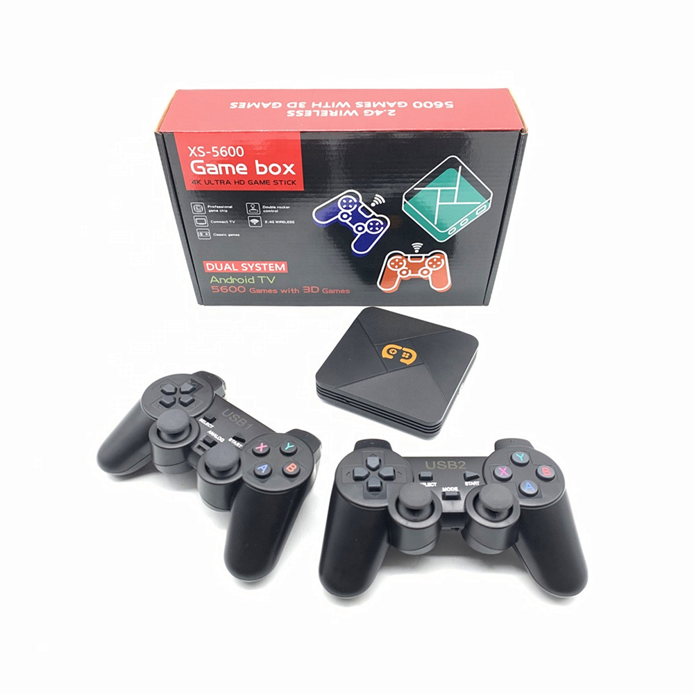 Equipped with 32GB memory card with dual game controller XS5600 TV Box built in 5600 classic game built in wifi 4k hd 5600 game