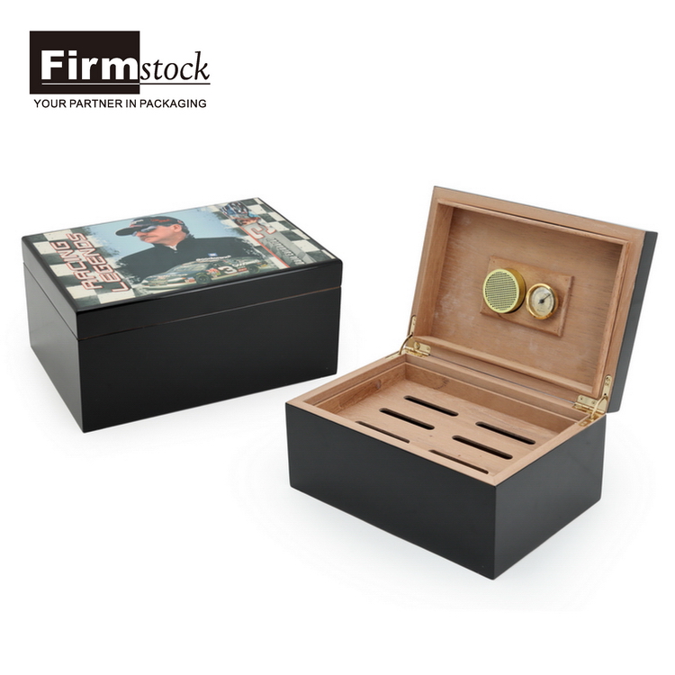 Custom Lock Packaging High Grade Lacquer Cigars Tobacco Wooden Humidor Cigar Box