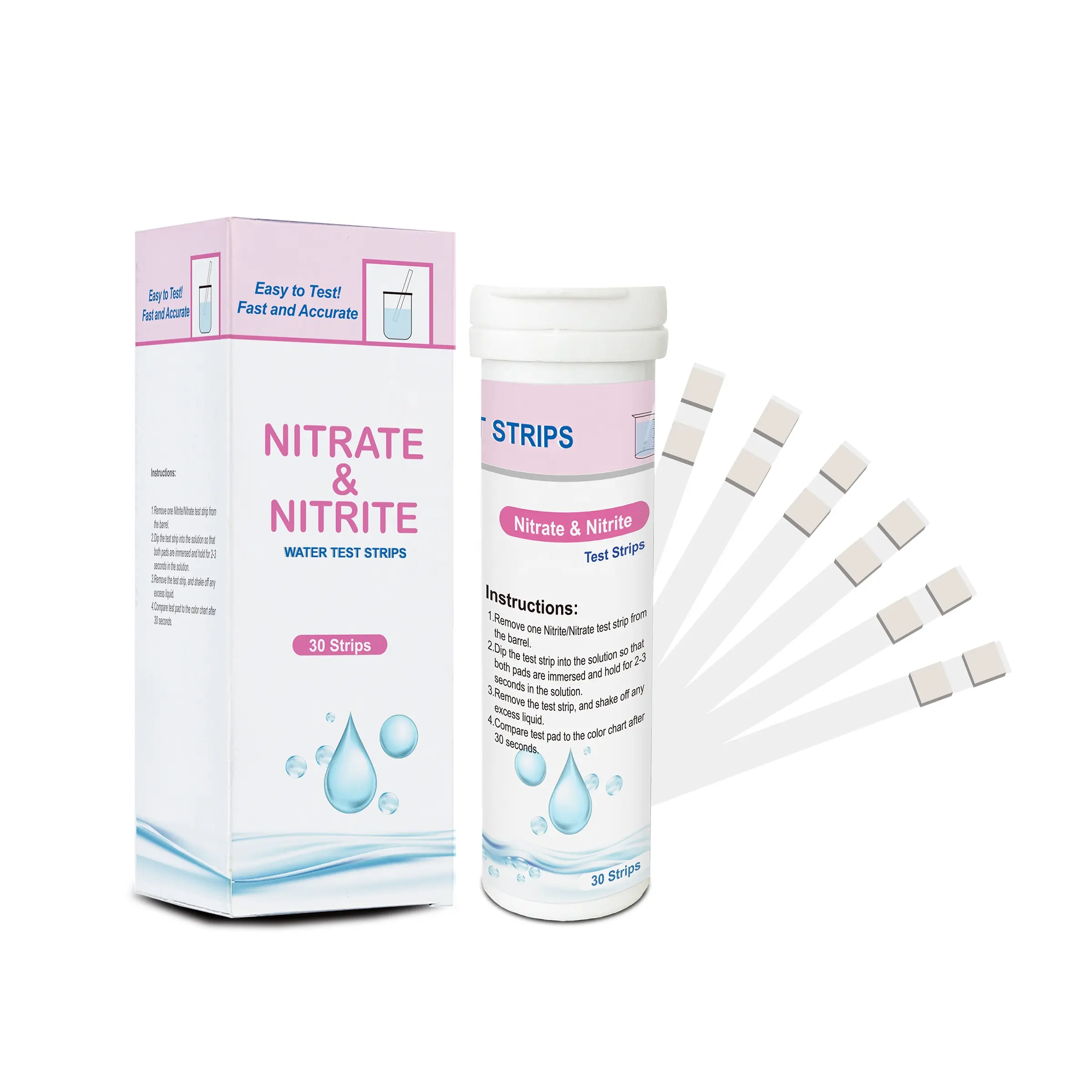 Food Safety Aquarium Pond Well Drinking Water Test Total Nitrate As NO3 Or Nitrite As NO2 Water Test Strips