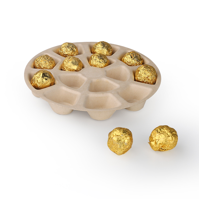 Sugarcane Pulp Mold Wine Packages Biodegradable-Packaging Hot Dry Eco Chocolate Molded Beauty bagasse packaging insert
