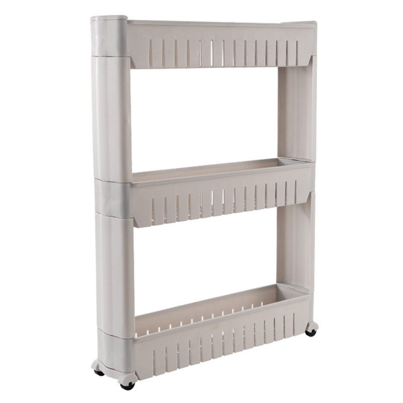 2021 Simple Trending 3-Tier Rolling Storage Cart Utility Organizer Cart Storage Shelves with Plastic Basket