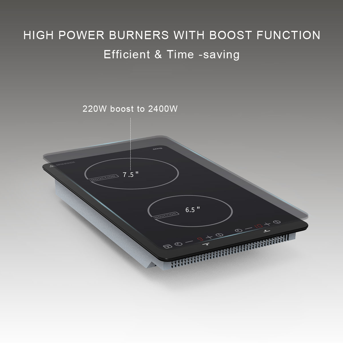 Best sales 12 Inch Built in Countertop cooktop with Booster 240V Electric Stove 2 double Burner Induction Cooker