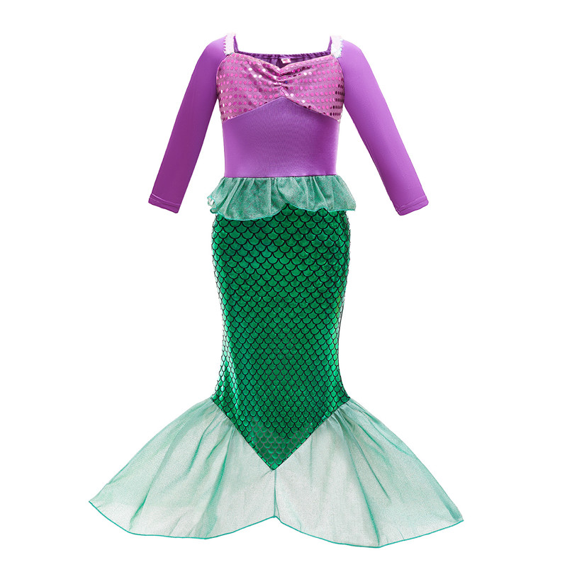 Princess dress kids girls mermaid costumes halloween cosplay costume long sleeve MQ0999-B