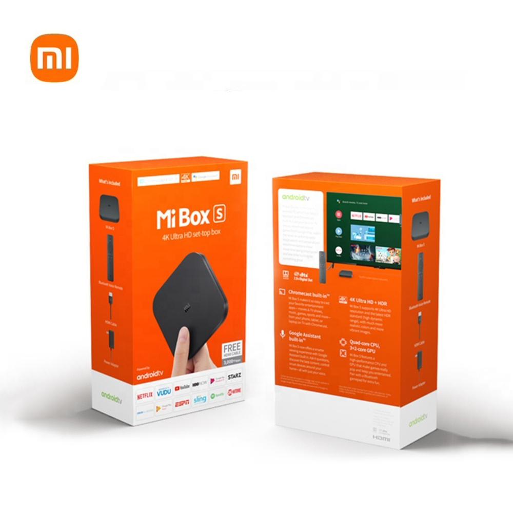 Приемник спутникового ТВ xiaomi, глобальная версия, четырехъядерный процессор mi tv box s