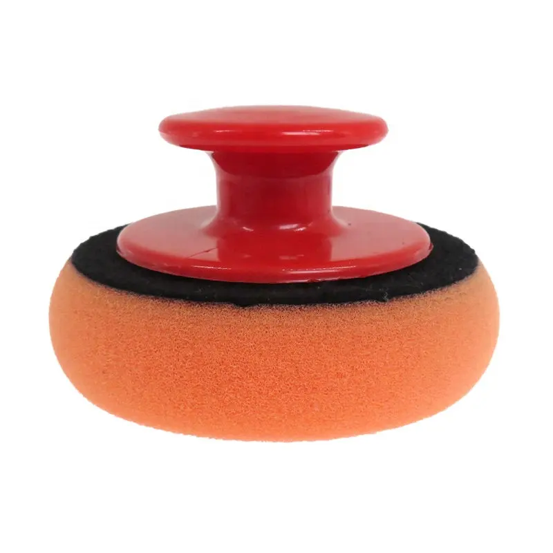 4 Inch 100mm Orange Flat Foam Polishing Pad Car Care Cleaning Waxing Sponge Polishing And Waxing Sponge With Handle