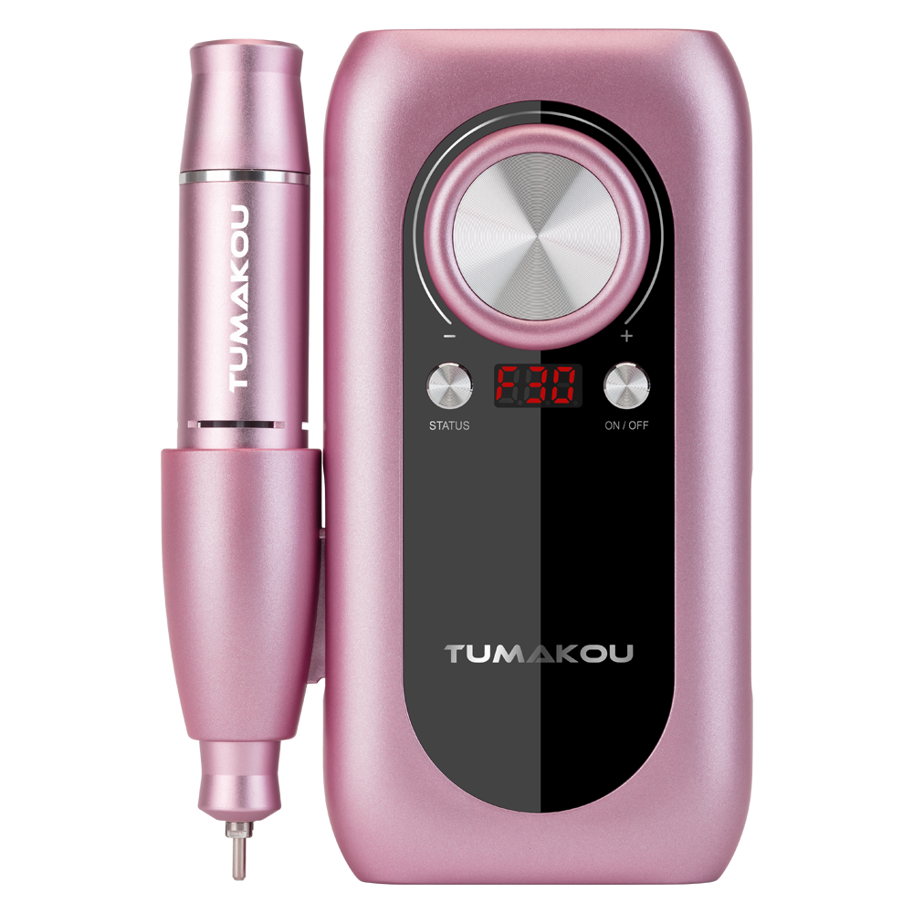 TUMAKOU Portable Electric Nail Drill Machine - Professional 30000RPM Nail E File Set Kit for Acrylic, Gel, Rechargeable Strong
