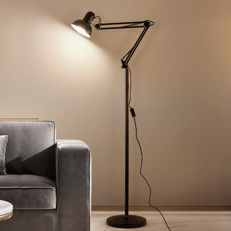 Hot Selling Metal Indoor Decorate Reading Standing Lamp 360 Degree Adjustable E27 LED Floor Lamp For Living Room Study