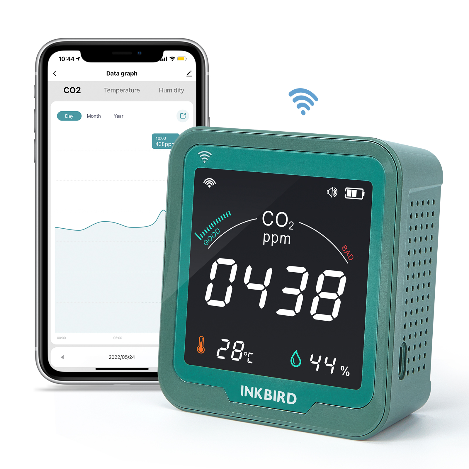 INKBIRD японский Wi-Fi CO2 монитор INK-CO2W воздушного анализатора углекислого газа метр CO2 датчик для мониторинга качества воздуха