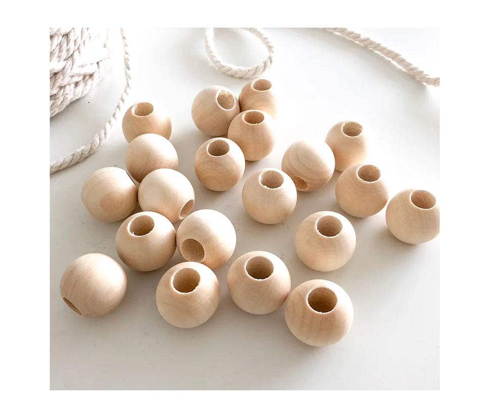 Wood Macrame Beads Large Large Hole Wooden Beads Macrame 20x 8mm (large) hole natural macrame wood beads