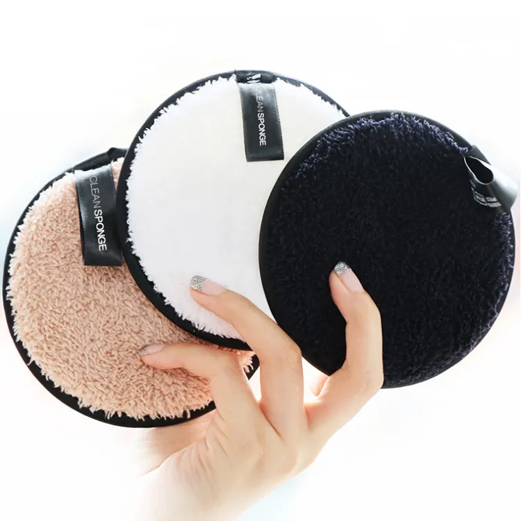 Private Label washable Microfiber Cotton Face Cleansing Makeup Powder Magic Remover Reusable makeup remover pads