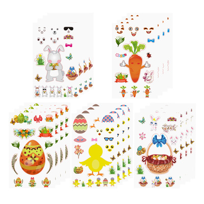 Amazon hot sale stock of Easter Bunny and Chicken Face pack stickers for Easter birthday party decorations