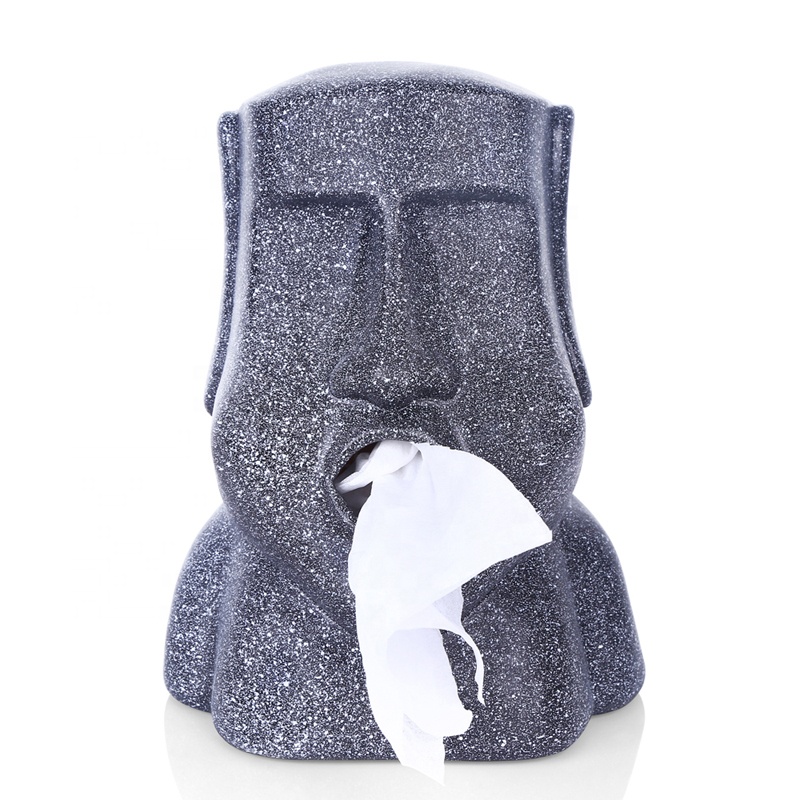 Коробка для салфеток Moai с пасхальным островом, креативный поднос для хранения бумажных салфеток для лица, украшение для дома, подарок на Хэллоуин
