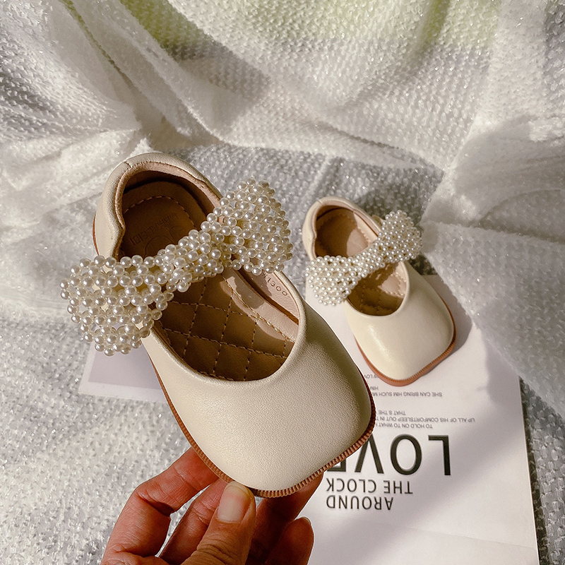 Child Girls Princess Shoes with Bow-Knot Design for Autumn Season Kid Lovely Shoes 2021 Toddler Little Dress Shoes for Children