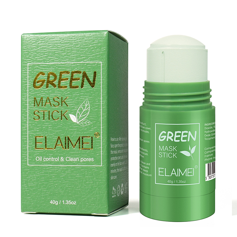 ELAIMEI Face Skin Care Green Mask Stick Whitening Cream Refreshing Facial Mud Moisturizing Green Tea Clay Mask Stick