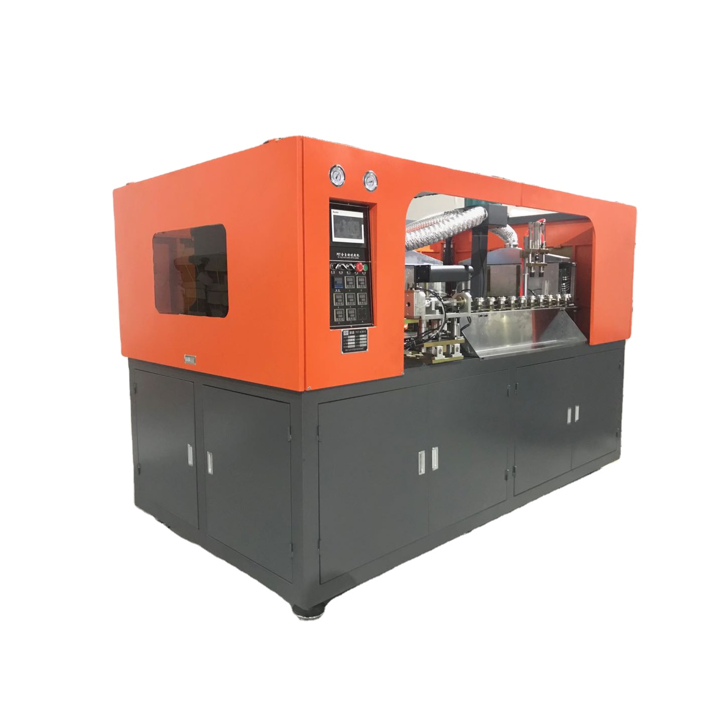 automatic Plastic bottle stretch blowing machine 2 cavity hand feed preform max 2000ml PET bottles and jars