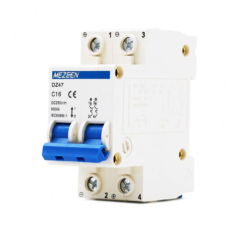2 Pole 16A Miniature Circuit Breaker Leakage Protection DC MCB
