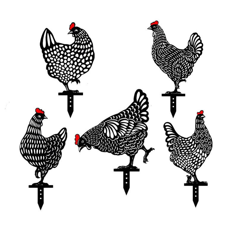 Wholesale Acrylic Chicken Shape Decoration Yard Art Professional Chicken Insert Garden Decoration Yard Art Chicken Yard Art