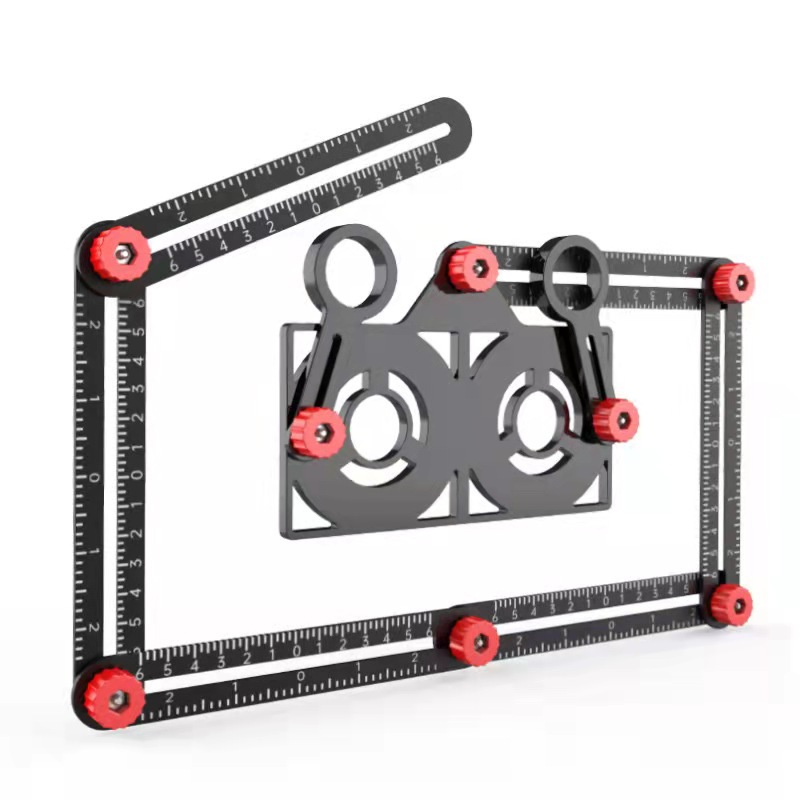 Template Tools Aluminium Alloy Multi Angle Measuring Ruler 6 Folding with Perforated Mold angle ruler Tile Opening Positioner