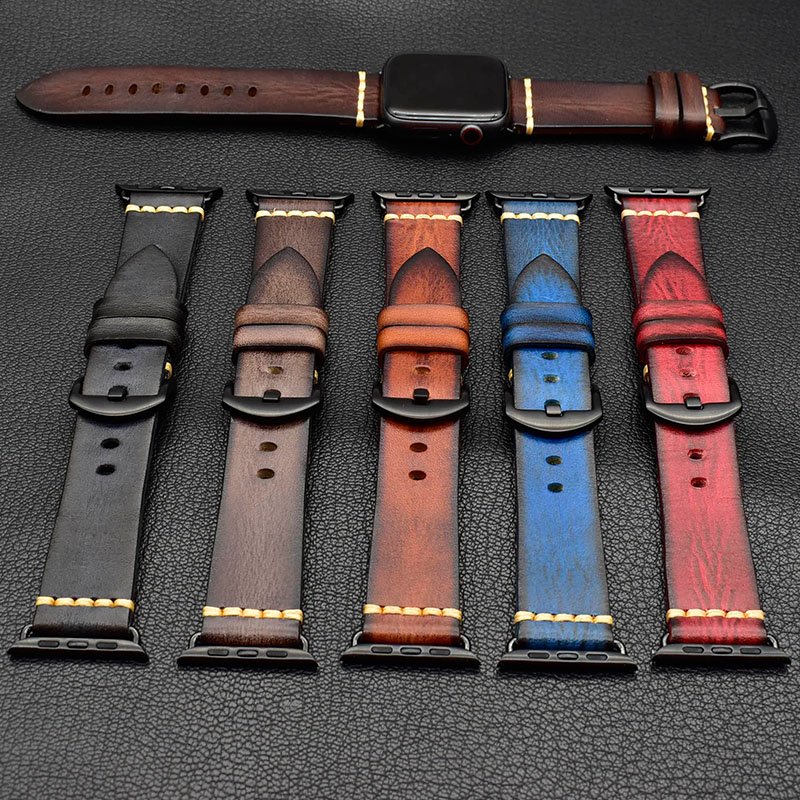 For apple watch band Genuine Leather iwatch Strap Replacement Band with Stainless Metal Clasp
