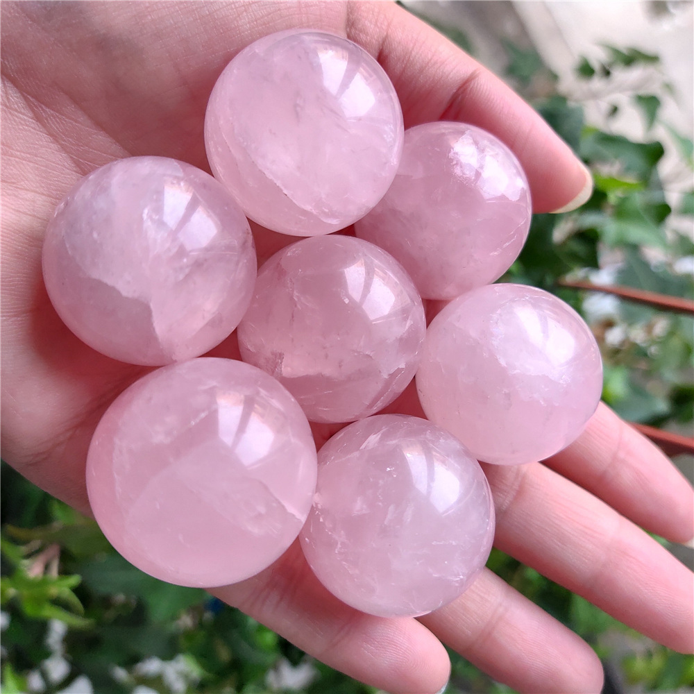 Cheap Natural Rock Rose Quartz Crystal Ball Wedding Decorative Sphere For Sale