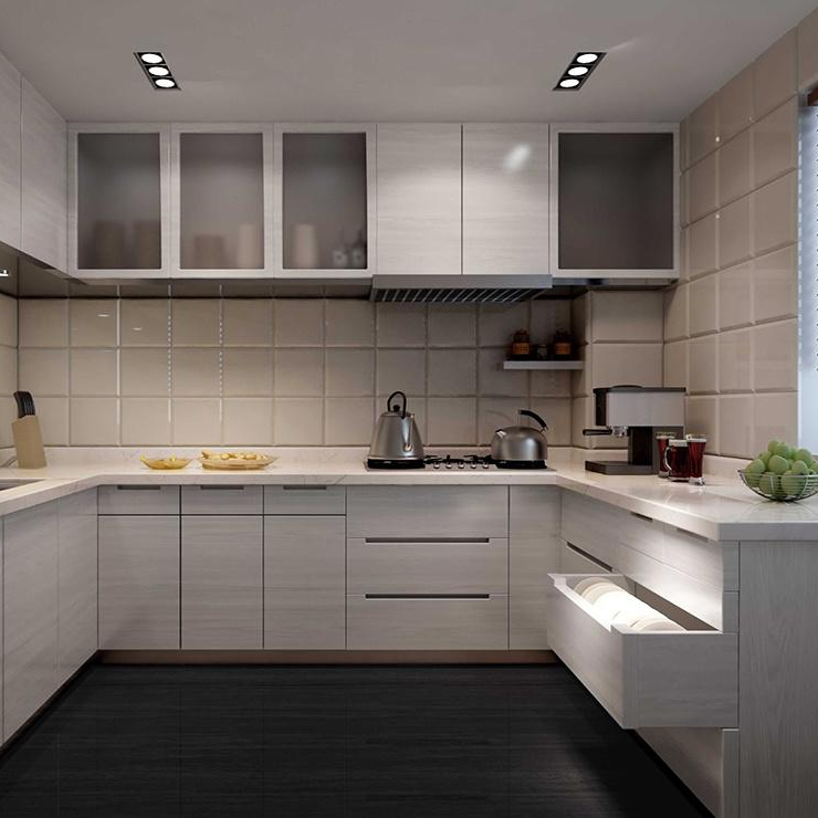 New Design Italian Style Kitchen Furniture Prefab Stainless Steel Kitchen Cabinet In China