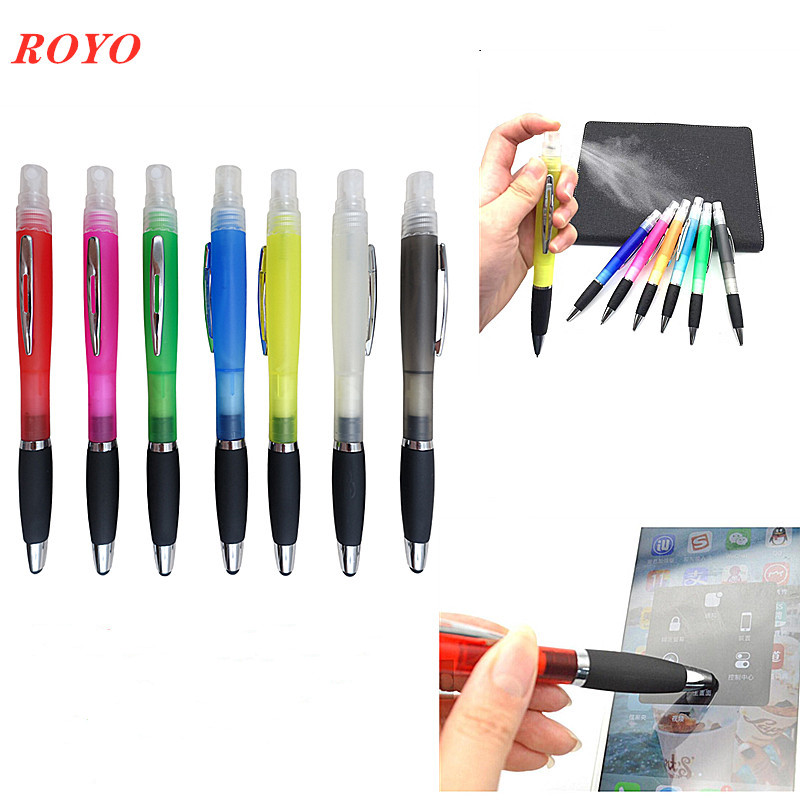 Personal Healthcare Portable Pen Plastic Mini Refill Hand Cleaning Perfume Spray Disinfection Ball Pen Stylus