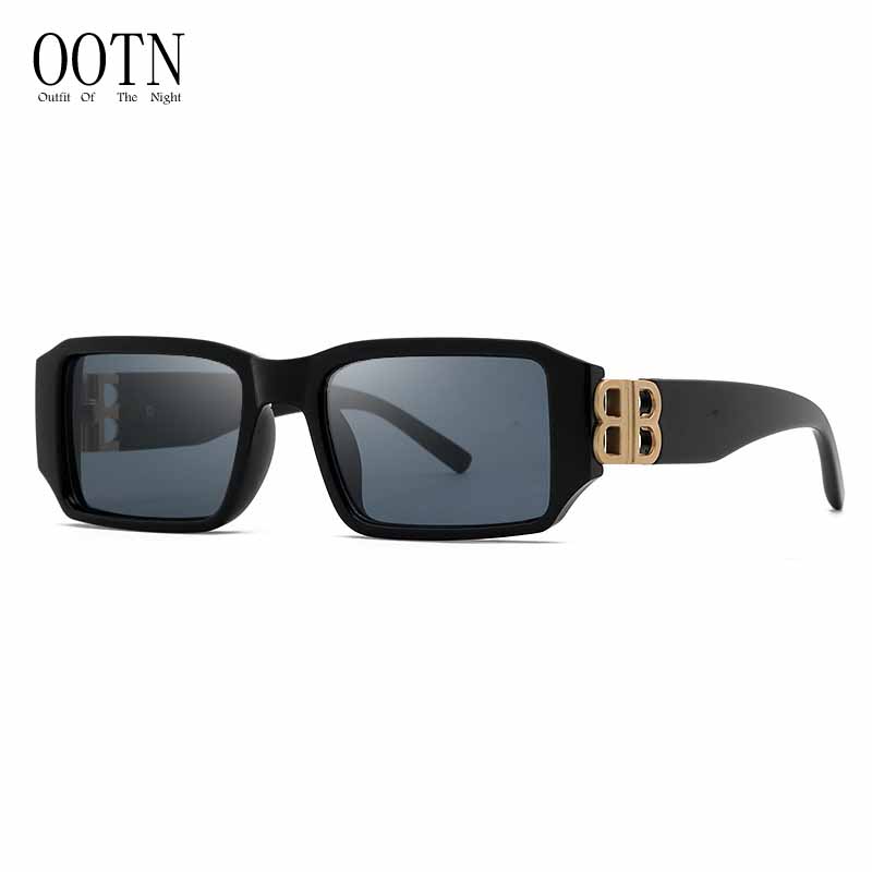 Очки солнцезащитные OOTN в стиле ретро UV400 женские, модные квадратные солнечные очки в стиле панк, винтажные Роскошные брендовые прямоугольные солнечные очки, 2022