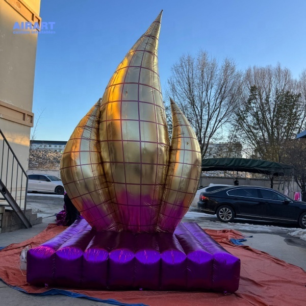 Fire Shape Inflatable Giant Stage Prop for square Decoration,square Giant Inflatable Golden Flame Model