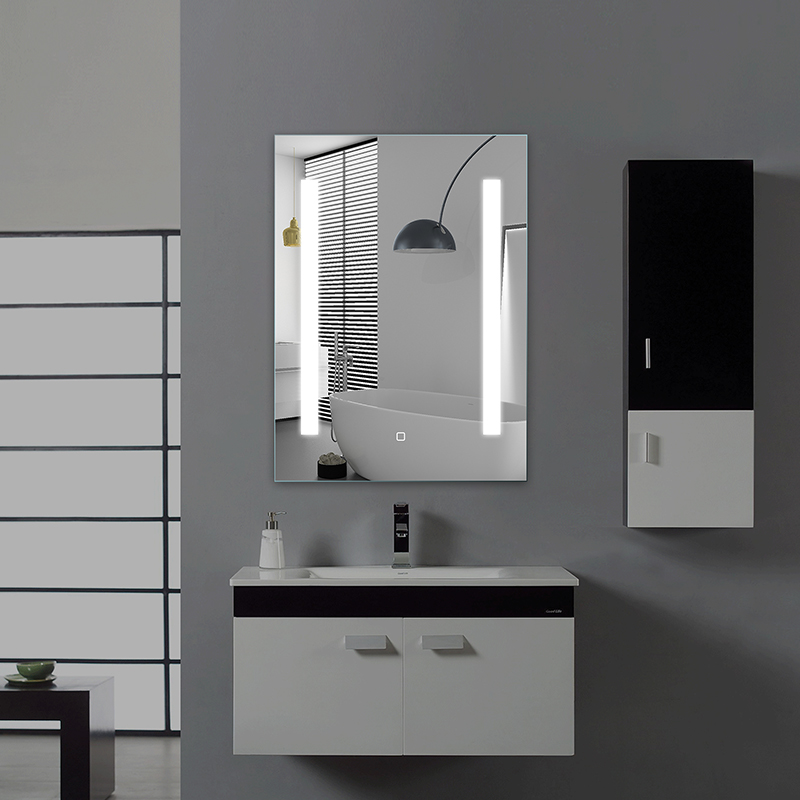 Modern led bathroom wall mounted smart touch switch bathroom touch screen smart mirror with time display