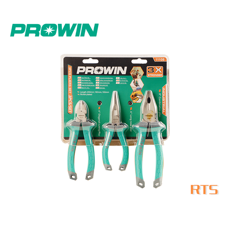 Prowin RTS производитель SKU 11108 высокоуглеродистые стальные плоскогубцы ручной инструмент игла длинный нос провод диагональная резка комбинированные плоскогубцы Набор