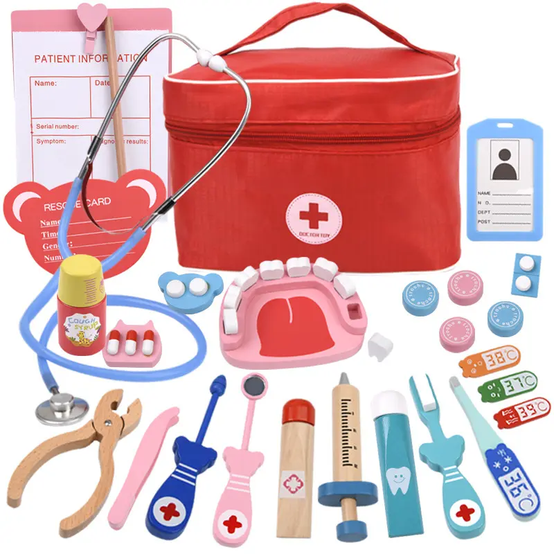 Indoor Role Play Dental Tools Sets Kids Doctor Kit Doctor Set for Kids Doctor Sets Dental Tools kits Wooden Play Pretend Toys