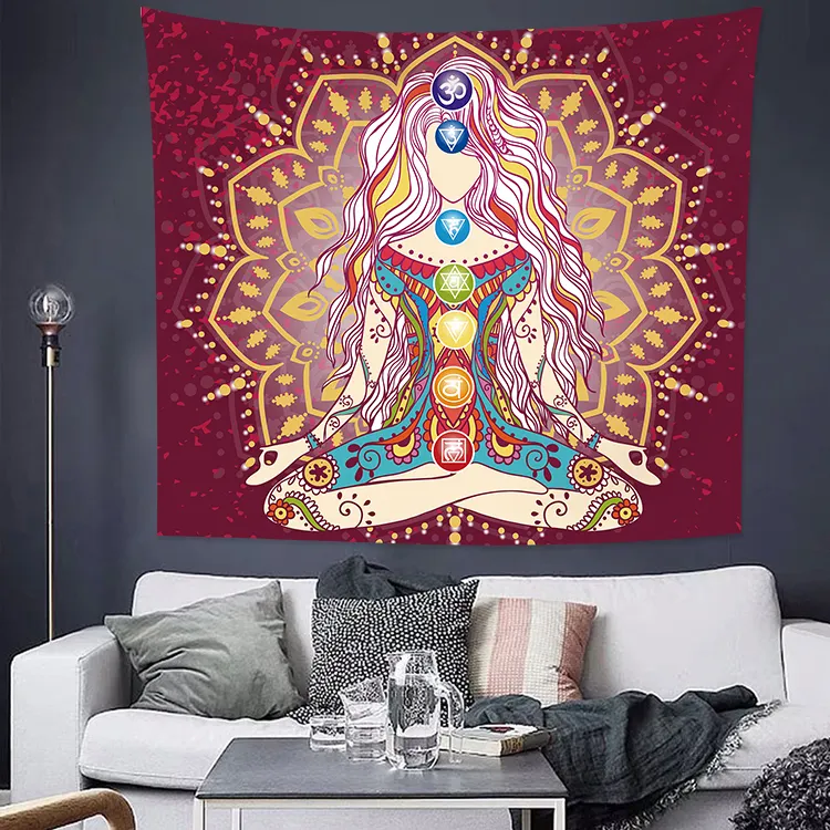 Home Decor Bohemian Mandala Spiritual Buddha Custom Wall Tapestry Hanging Tapestry Wholesale