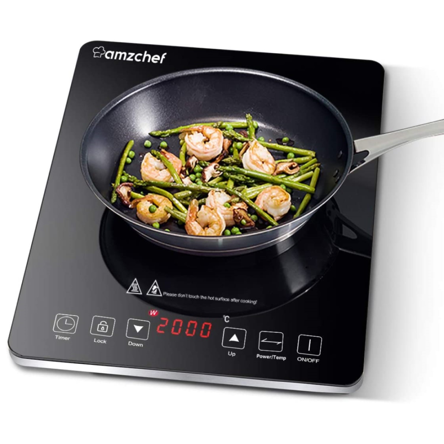 Amzchef одноиндукционная плита 2000 Вт, индукционная плита
