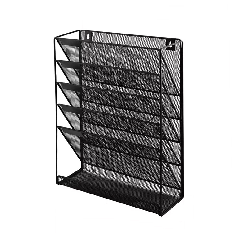 Custom Color Logo Metal Wall-mounted Multifunctional Home School Office Stationery A4 Magazine File Holder