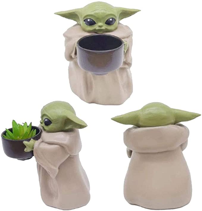 baby yoda small planter pot unique resin ornament succulent planter pots for Christmas Birthday Gift Home decoration.